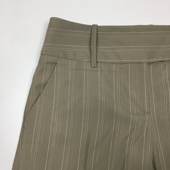 BCBGMAXAZRIA Taupe Beige Pinstriped TABATHA Flare Leg Dress Pant - Picture 7 of 11